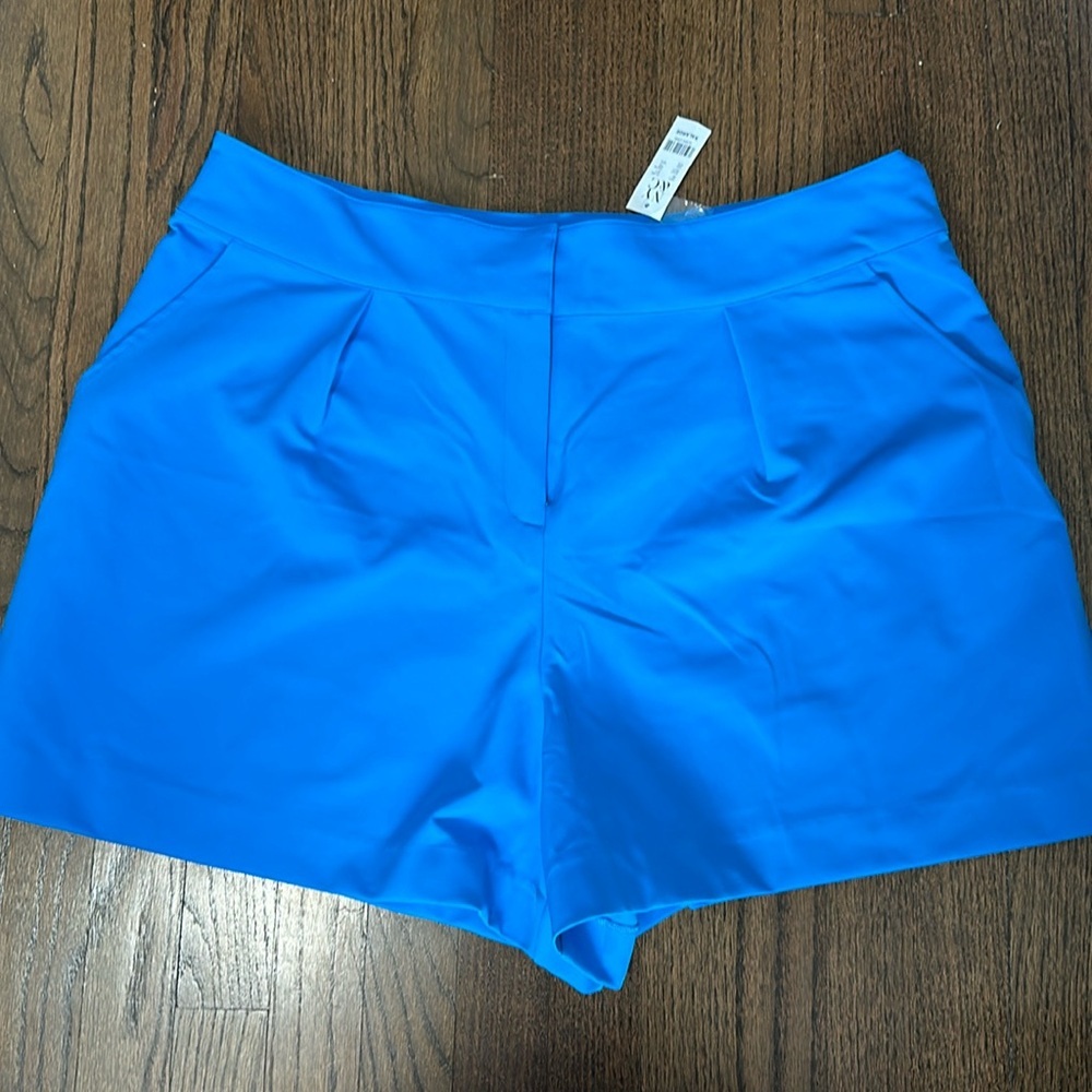 New York & Company Bright Blue High Waist Stretch Shorts XXL